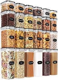 Airtight Food Storage Containers Set with Lids - 24 PCS, BPA Free Kitchen and Pantry Organization, Plastic Leak-proof Canisters for Cereal Flour & Sugar - Labels & Marker