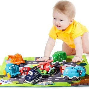 ALASOU Baby Truck Car Toy and Playmat Storage Bag(6 Sets)|Baby Toys 12-18 Months|Infant Toys for 1 2 3 Year Old boy Girl|1st Birthday Gifts for Toddler Toys Age 1-2